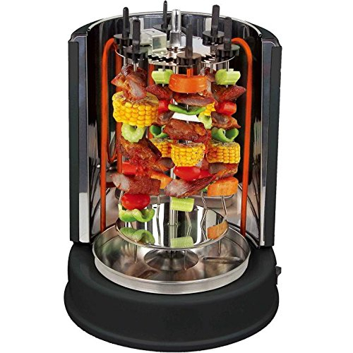 Gril na kurčatá Flumes | Gril na šašlik | Gril na kebab | Gril na ryby | Rotisserie A-grade black