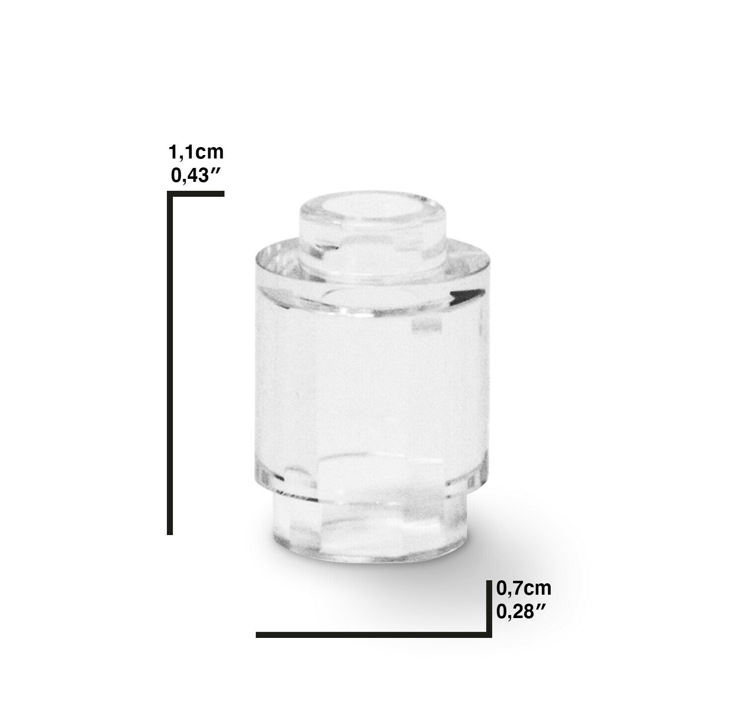 LEGO: 10x priehľadné kocky 1x1, okrúhle