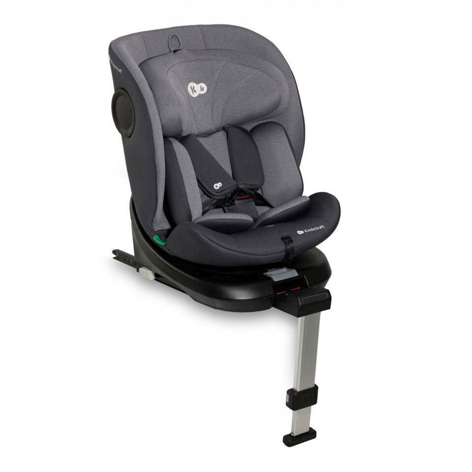 Scaun Auto I-Size, 40-150 cm, Kinderkraft I-360, sivá