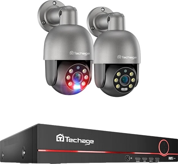 8CH POE CCTV bezpečnostný kamerový systém, 5MP HD rozlíšenie, AI rozpoznávanie tváre, 8CH 2 PTZ kamery, 3T (vonkajšie športy)