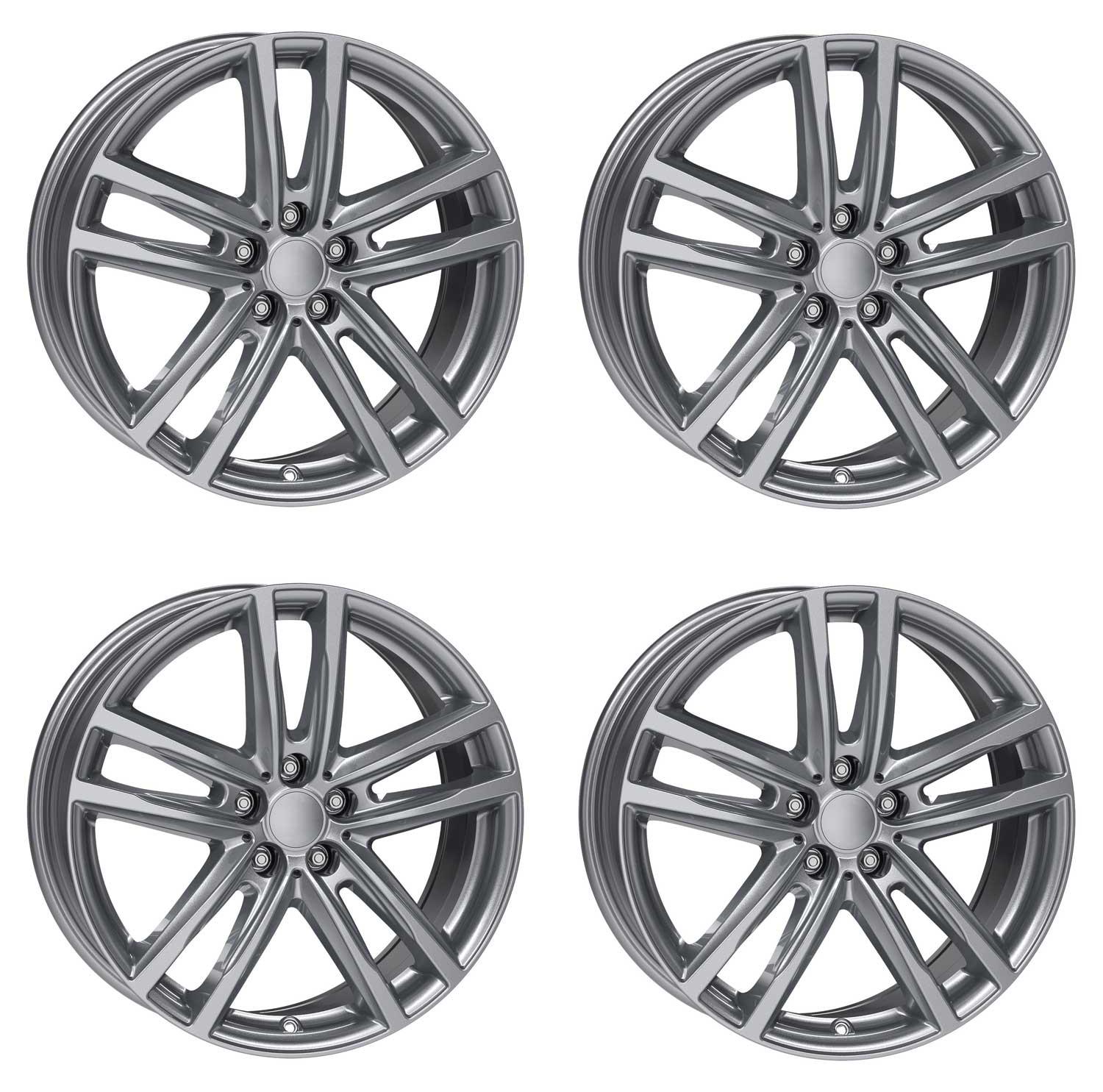 4 Rial Felgen X10 7.0x18 ET45 5x112 GRA für SEAT Altea Ateca Cupra Ateca Leon Tarraco Tarraco FR 4-X10-70845V27-9