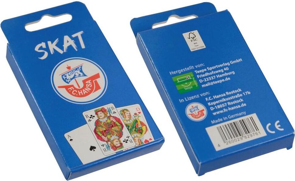 Sonstige Verlage F.C. Hansa Rostock Skat Kartenspiel, 32 Blatt, französisches Bild, 340 g/m² 31197675_4260029829761