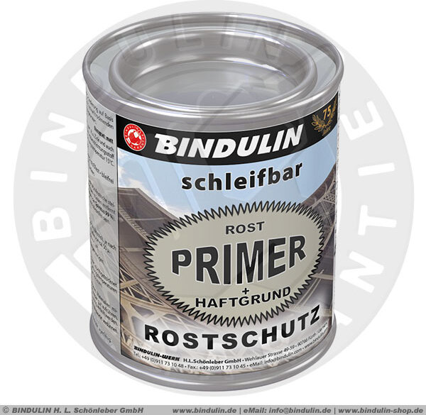 BINDULIN H.L. Schönleber GmbH 125 ml Rostprimer / Autogrundierung mit eingebautem Haftgrund Rostschutzgrundierung Farbe: grau inkl. Pinsel RP 125