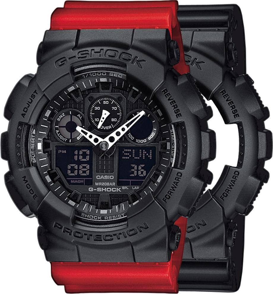 Zegarek Casio G-Shock SET GA-100-1A1ER + BEZEL 10358741 + PASEK 10395226 20BAR