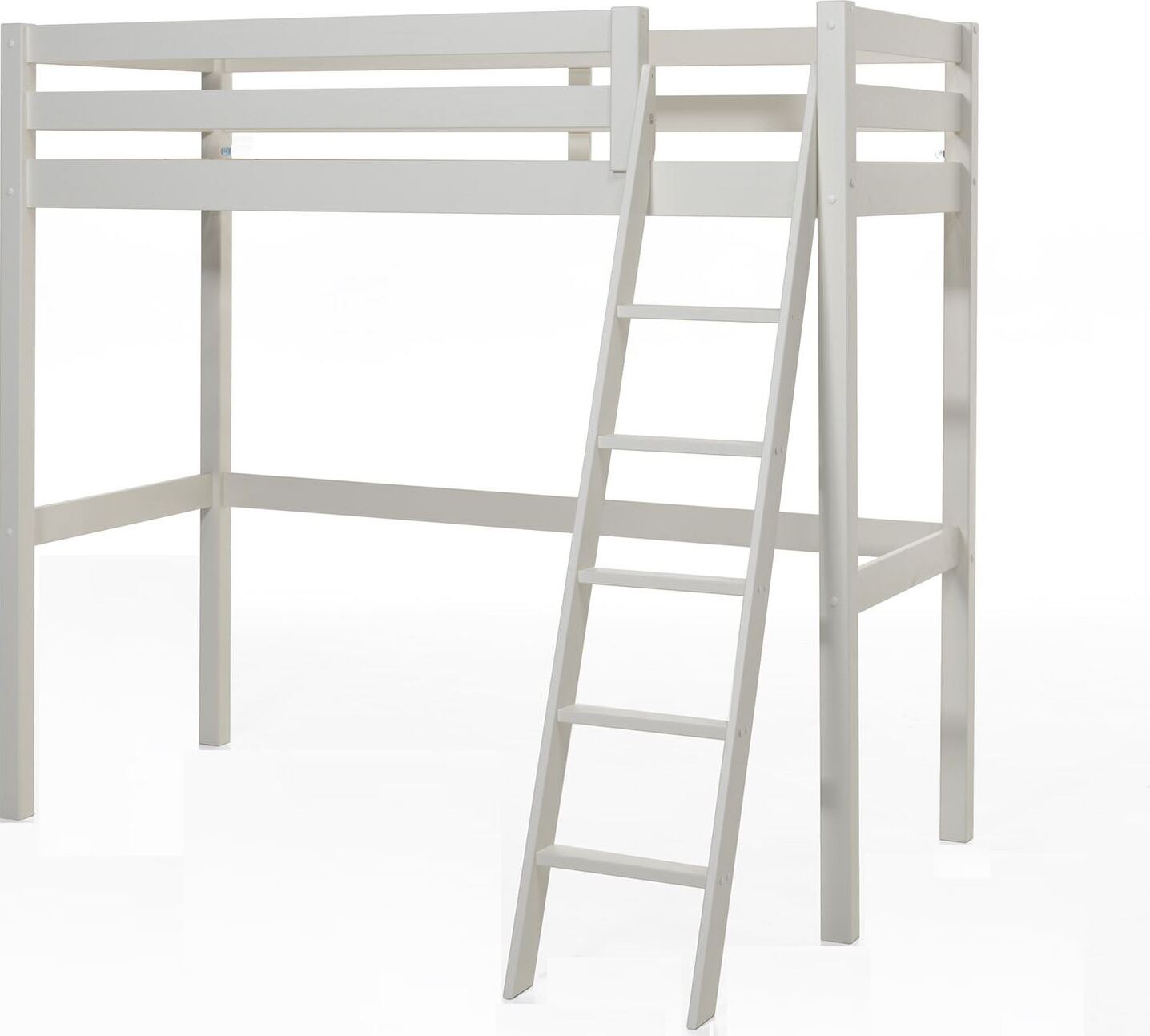 Hochbett Katharyn 209x165x190 Kinderbett Massivholz Weiß