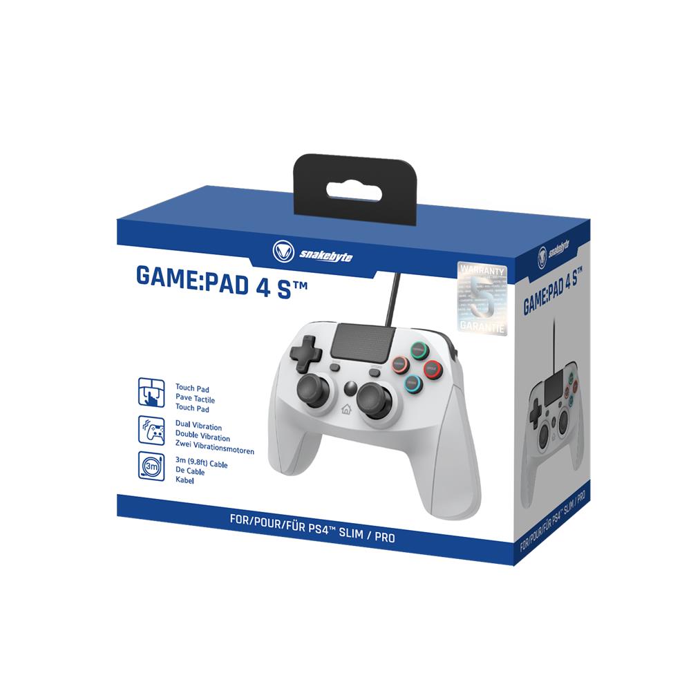 Snakebyte 4 S, Gamepad, PlayStation 4, Playstation 3, D-pad, Analógový/digitálny, Kábel, USB
