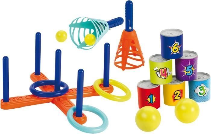 Wurfspiele Set, Ecoiffier Pack 3 Sports, Chamboule tout, Kreuzspiel, Ballwerfer ECO192