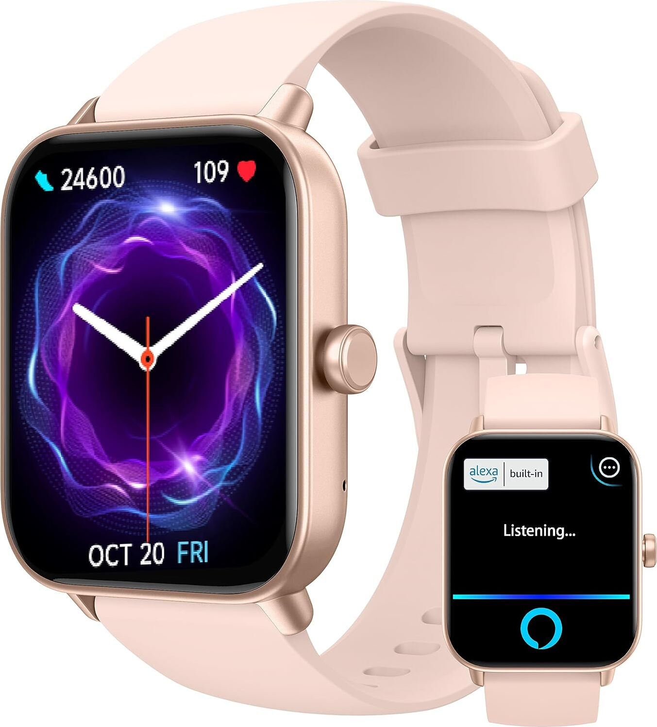 Smartwatch ženy muži, fitness hodinky 1,8 palca s funkciou telefónu, Alexa Voice IP68 vodotesný, SpO2 monitor spánku krokomer Android IOS