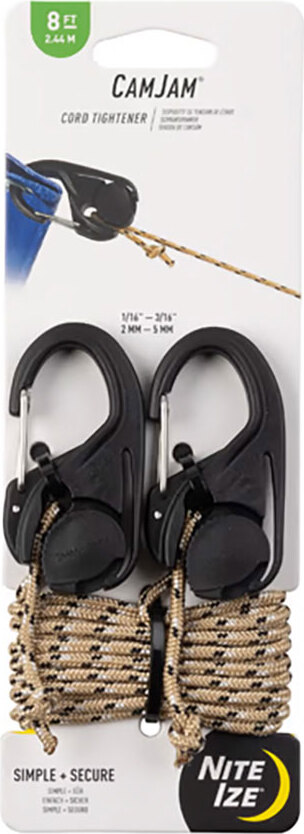 Schwarzer Kunststoff-Saitenspanner für 2-5 mm Saiten, Nite Ize 2er-Pack 15223