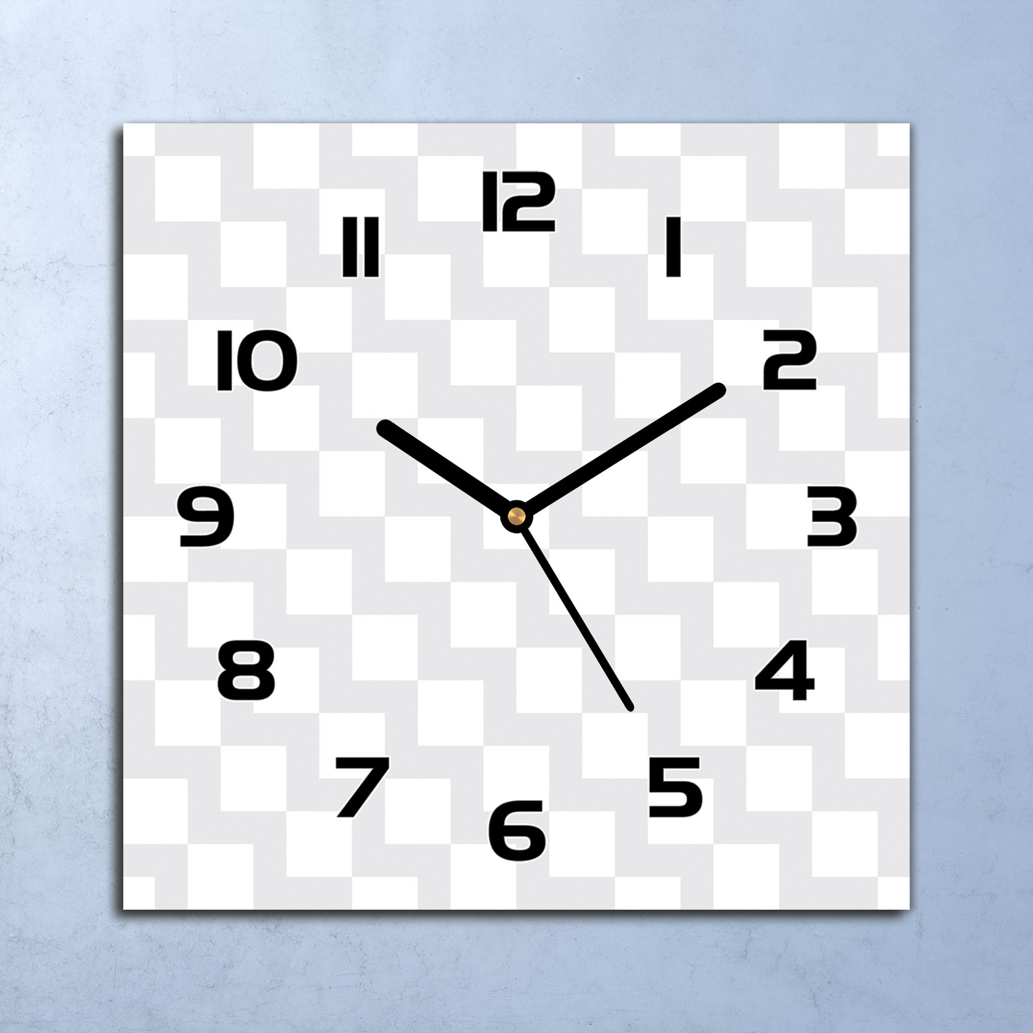 coloray Wanduhr Echt-Glas-Küchenuhr Sanfte Zickzackhaut Quarz 30x30 Deko Bilder zsk-black-30x30-Patterns-044
