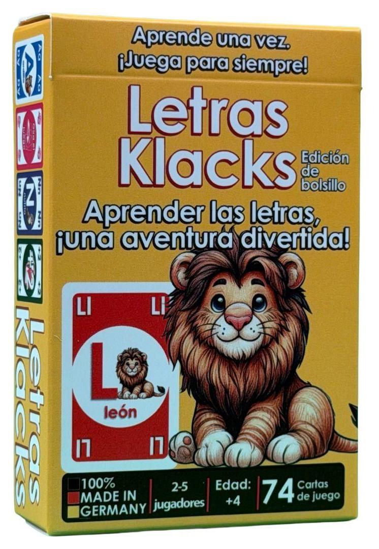 Alster- Und Elbharmonie Letras Klacks Pocket Edition Kartenspiel – Spanisches Alphabet Lernspiel für 2-5 Spieler