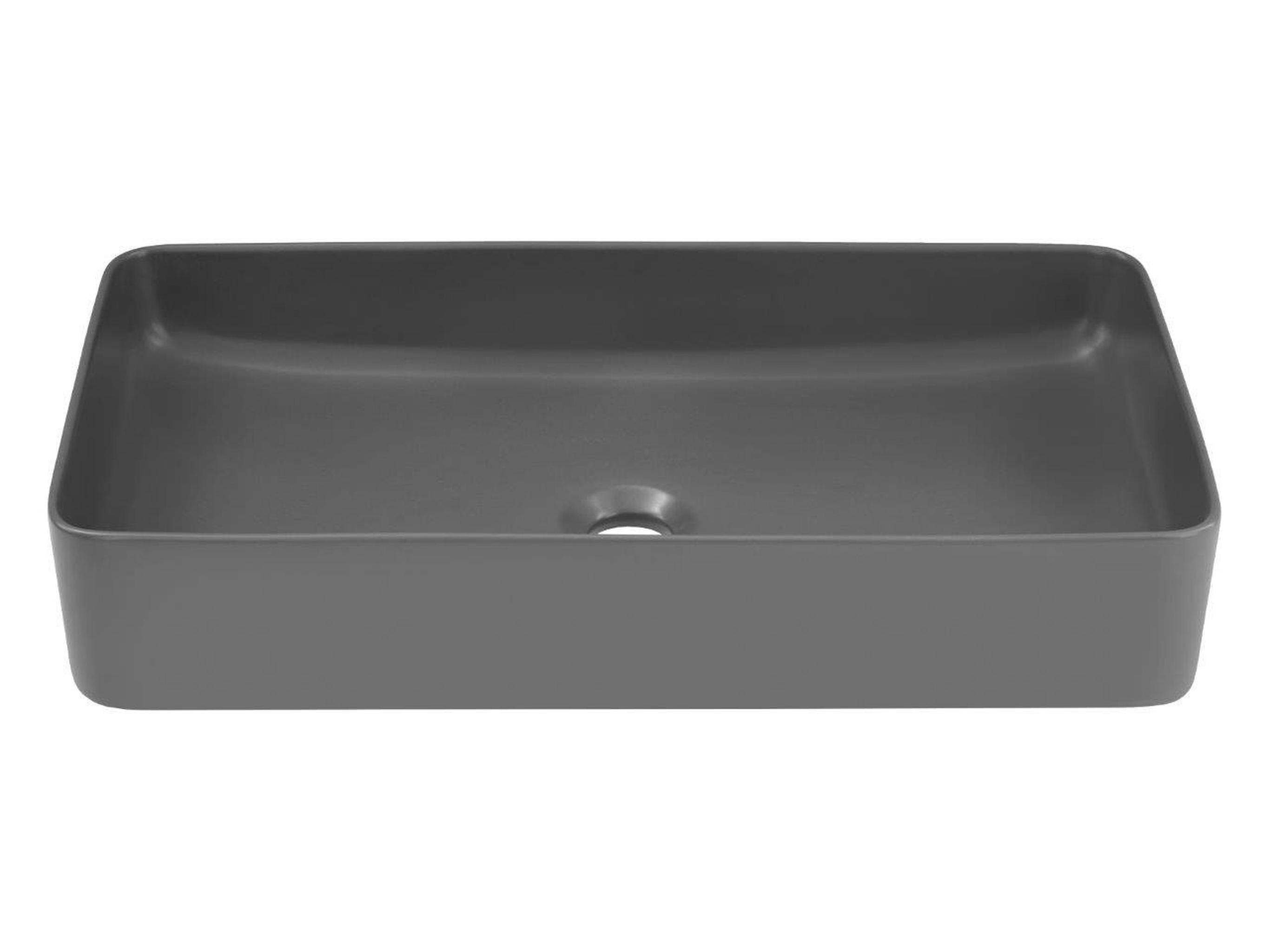 DobreSNY Moderne E-6275 DARK MATT GREY Aufsatzwaschbecken, 61x11x34 cm, Grau COMAD-3989