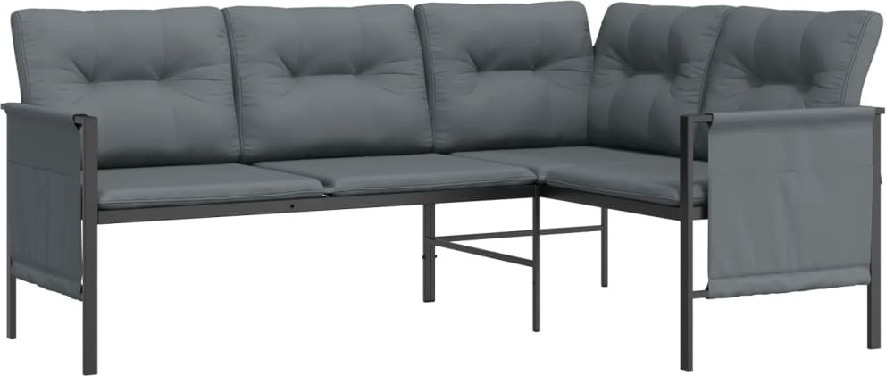 vidaXL Záhradná rohová pohovka Antracitová oceľ a textilen