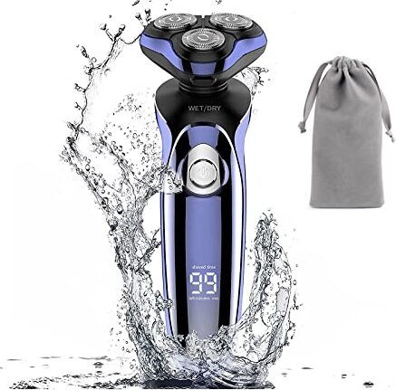 Pánsky elektrický holiaci strojček Rotačný holiaci strojček s presným zastrihávačom IPX7 Holiaci strojček na mokré a suché holenie Cestovný zámok a vysúvací