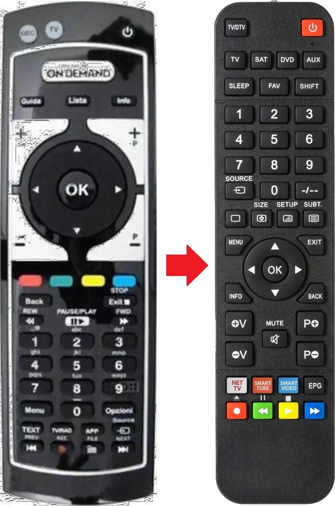 ARKAIA Fernbedienung geeignet für MEDIASET PREMUIM-ONDEMAND-HD