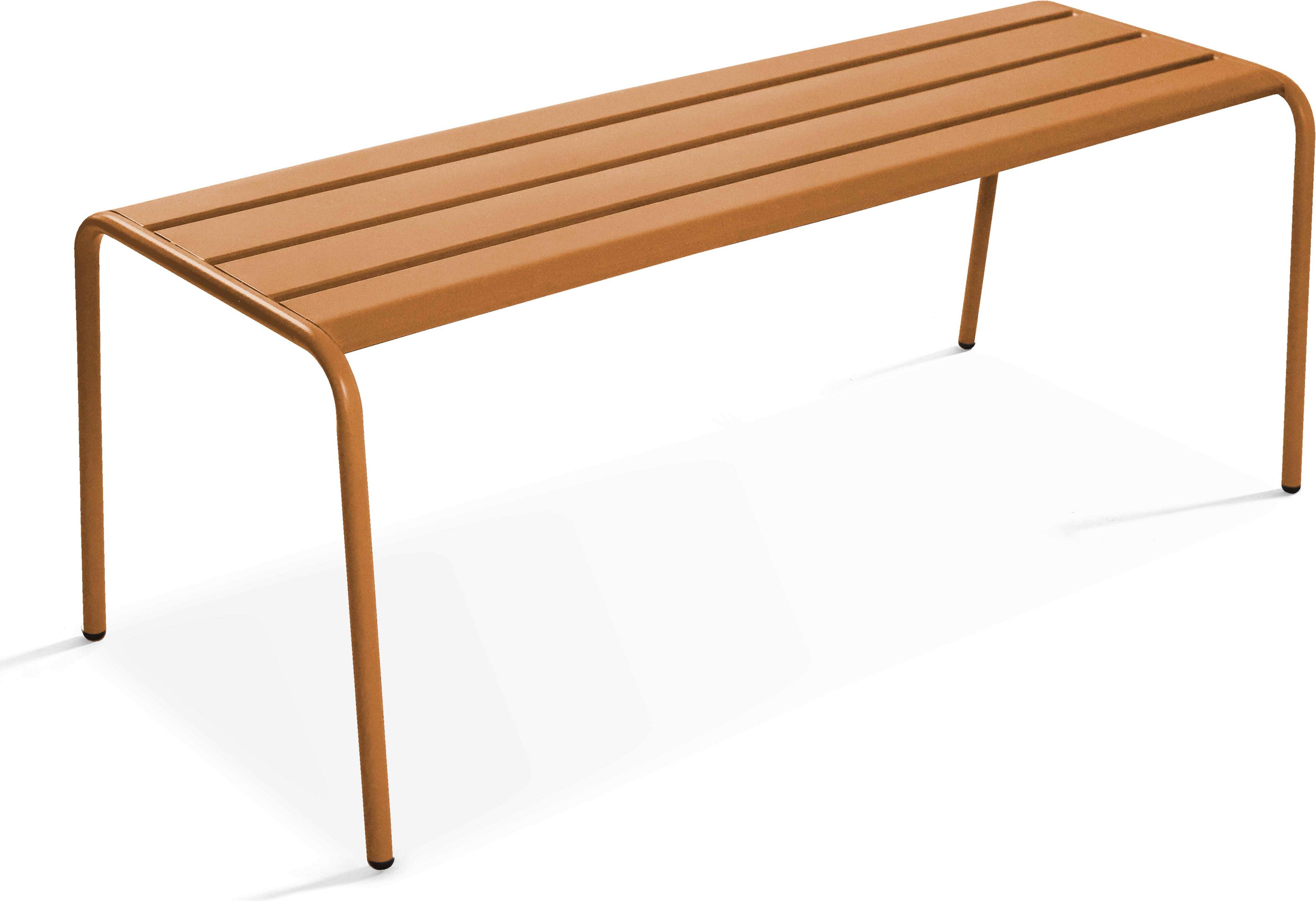 Gartenbank aus pulverbeschichtetem Stahl Karamell - Oviala Palavas 114587