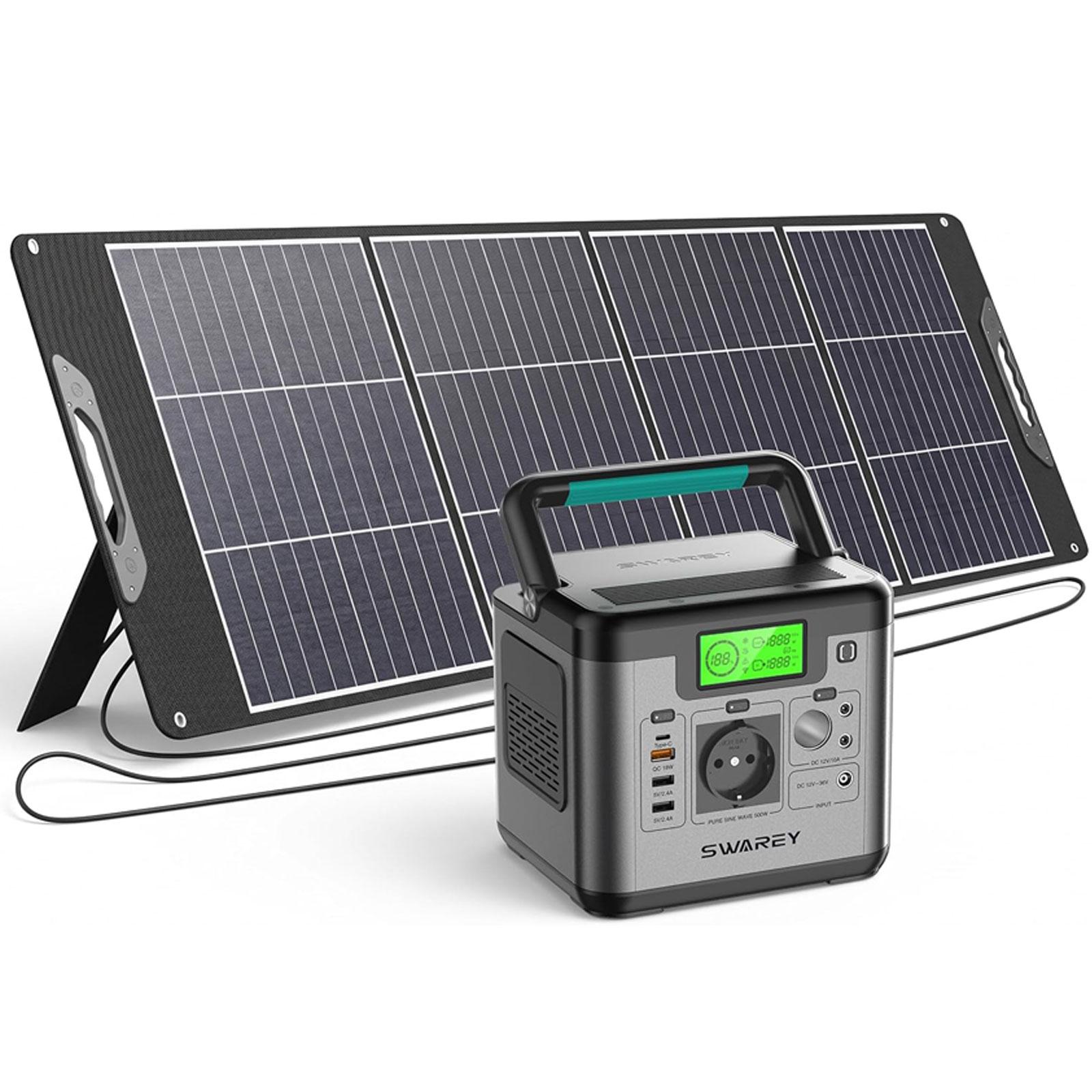 SWAREY S500 Pro 500W (špičkový 1000W) generátor Powerstation Solárna nabíjačka s 200W solárnym panelom, 518Wh záložná batéria Solárny generátor