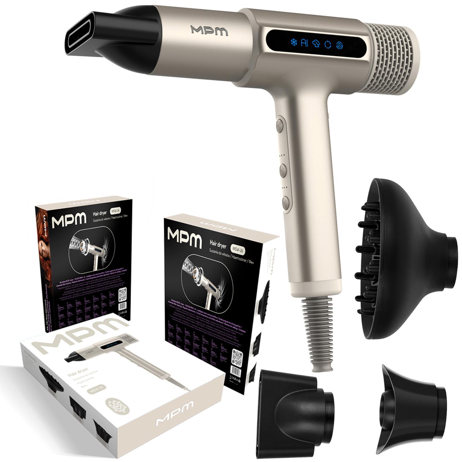 Haartrockner mit KI-Funktion, Ionisierung, Diffusor, Luftstrom, GLOW&flow MPM MSW-26