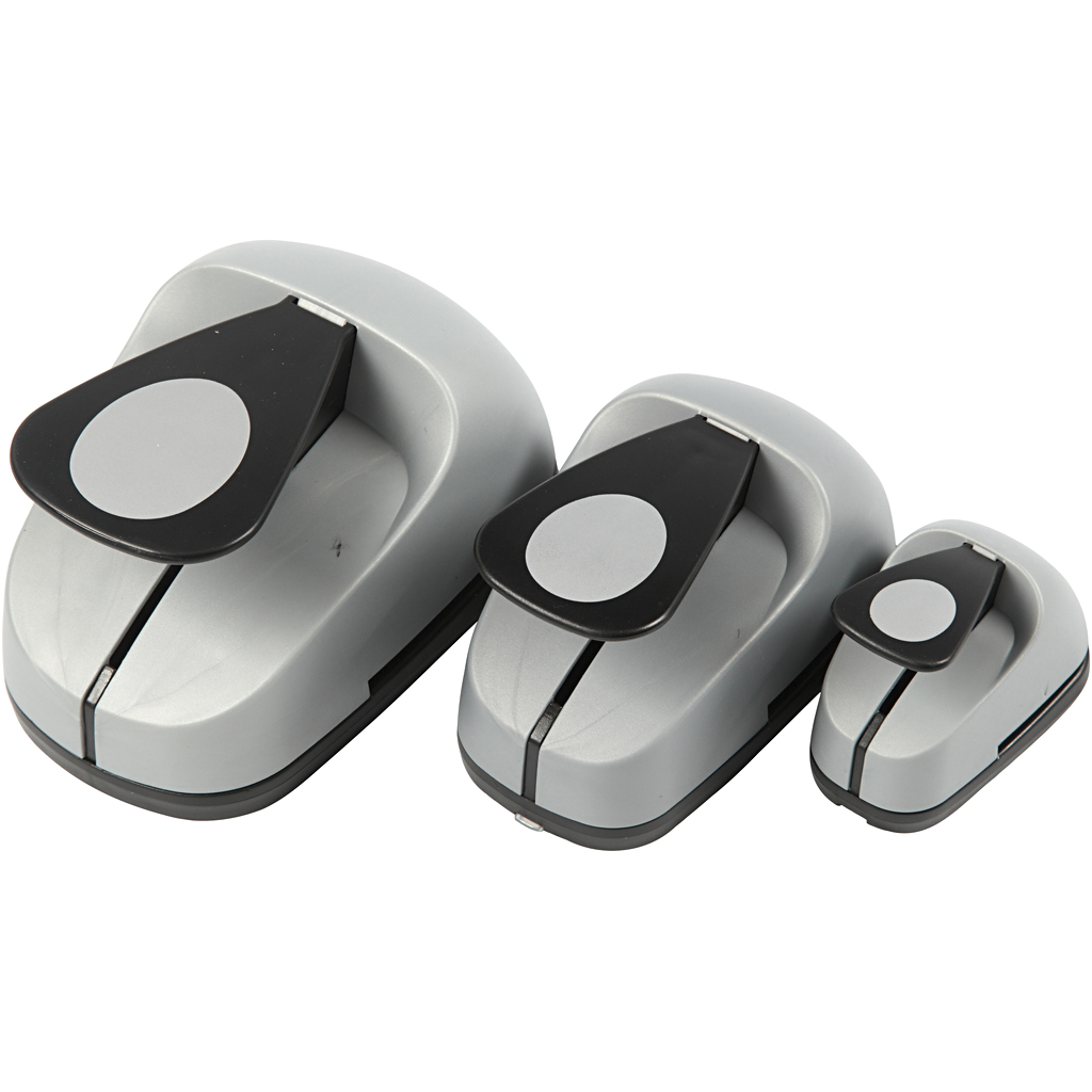 Creativ Company Stanzenset - Papierstanzer oval 3 Stück grau 112782