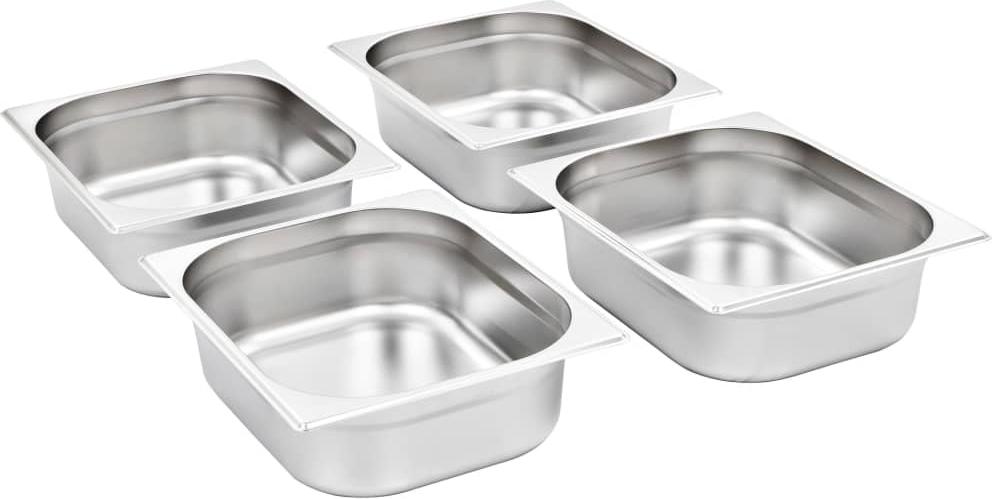vidaXL Gastronormbehälter 4 Stk. GN 1/2 100 mm Edelstahl 50888