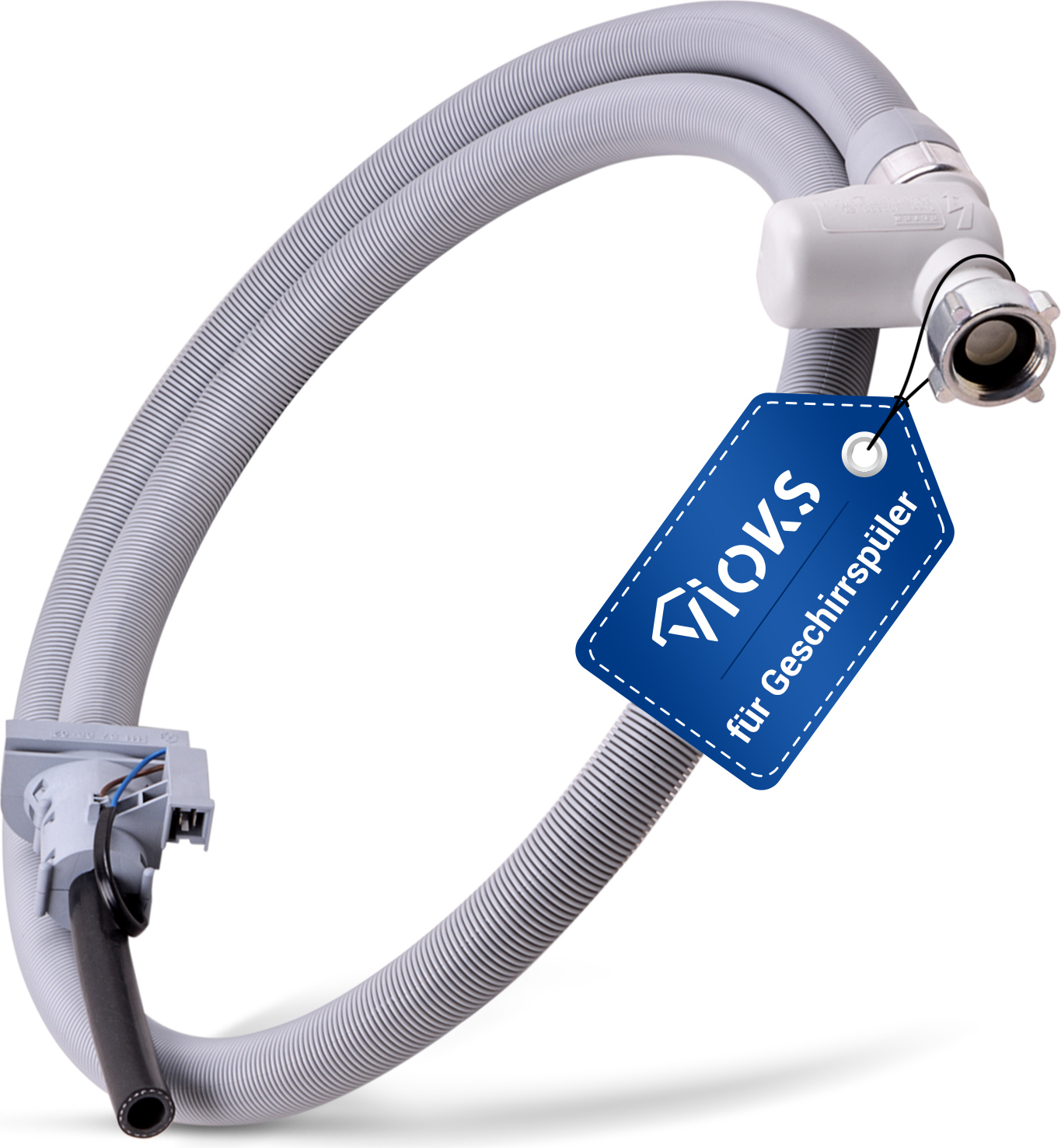 VIOKS Zulaufschlauch 1,7 m passend wie AEG 111576502/4 Sicherheitszulaufschlauch für Geschirrspüler