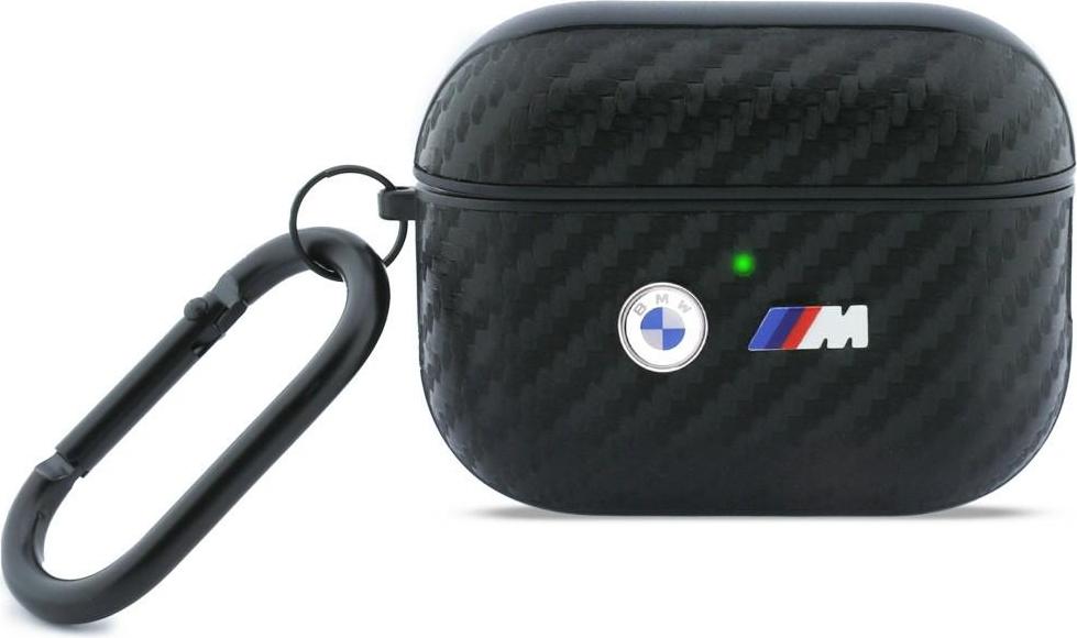Hülle für AirPods Pro 3, BMW M Carbon Metal Logo, Schwarz Karbon BMAP3WMPUCA2
