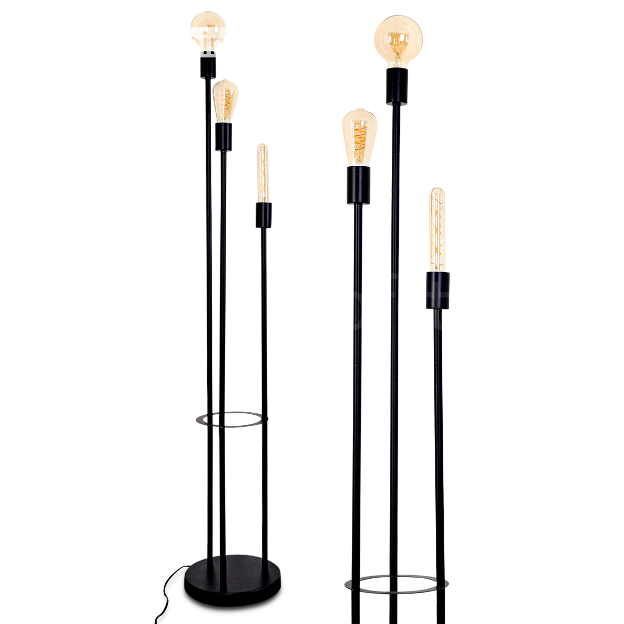 hofstein Agnino »Agnino« Vintage Stehleuchte aus Metall in Schwarz H3497944