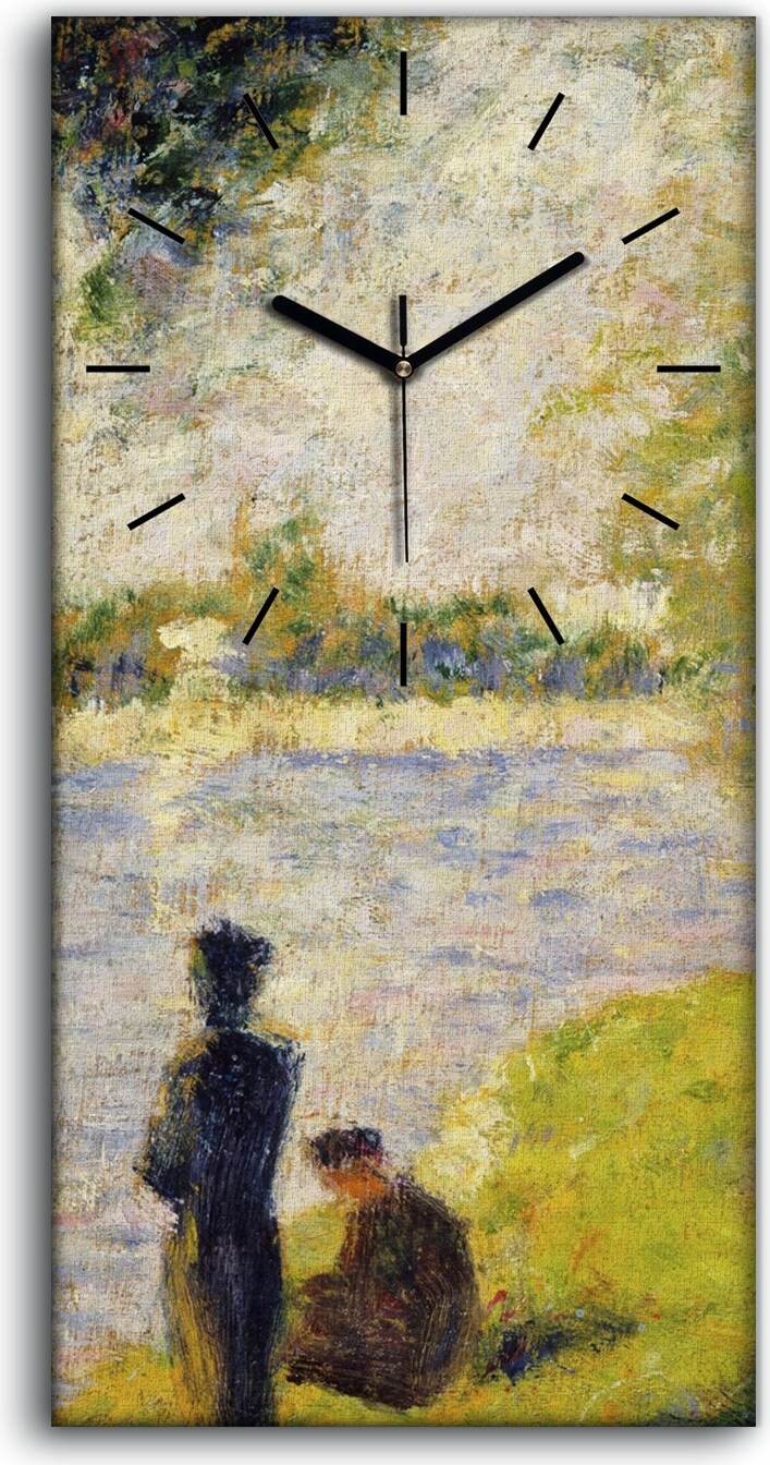 coloray Dekor Leinwand Uhr Wandbilder 30x60 Studie mit Zahlen Studie für La Grande Jatte - schwarze Hände zcv-2034831-30x60-c