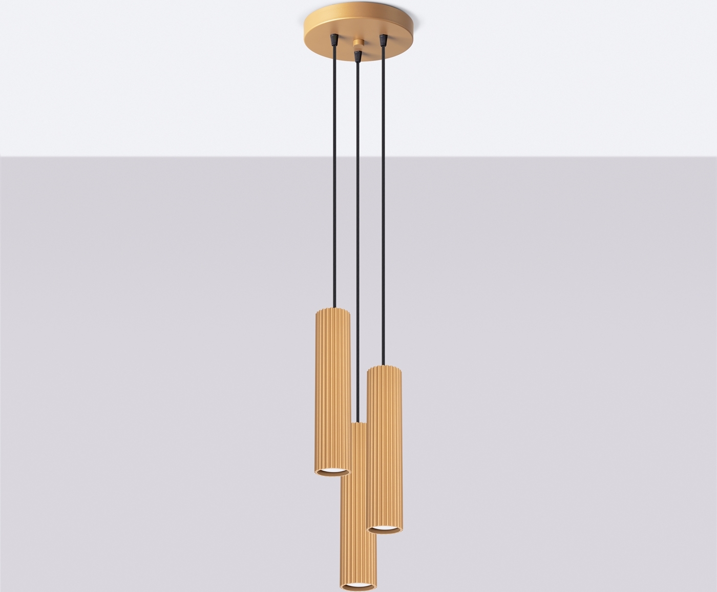 Pendelleuchte KARBON 3P golden 3xGU10 10W Aluminium 108x19.5x19.5cm Sollux Lighting