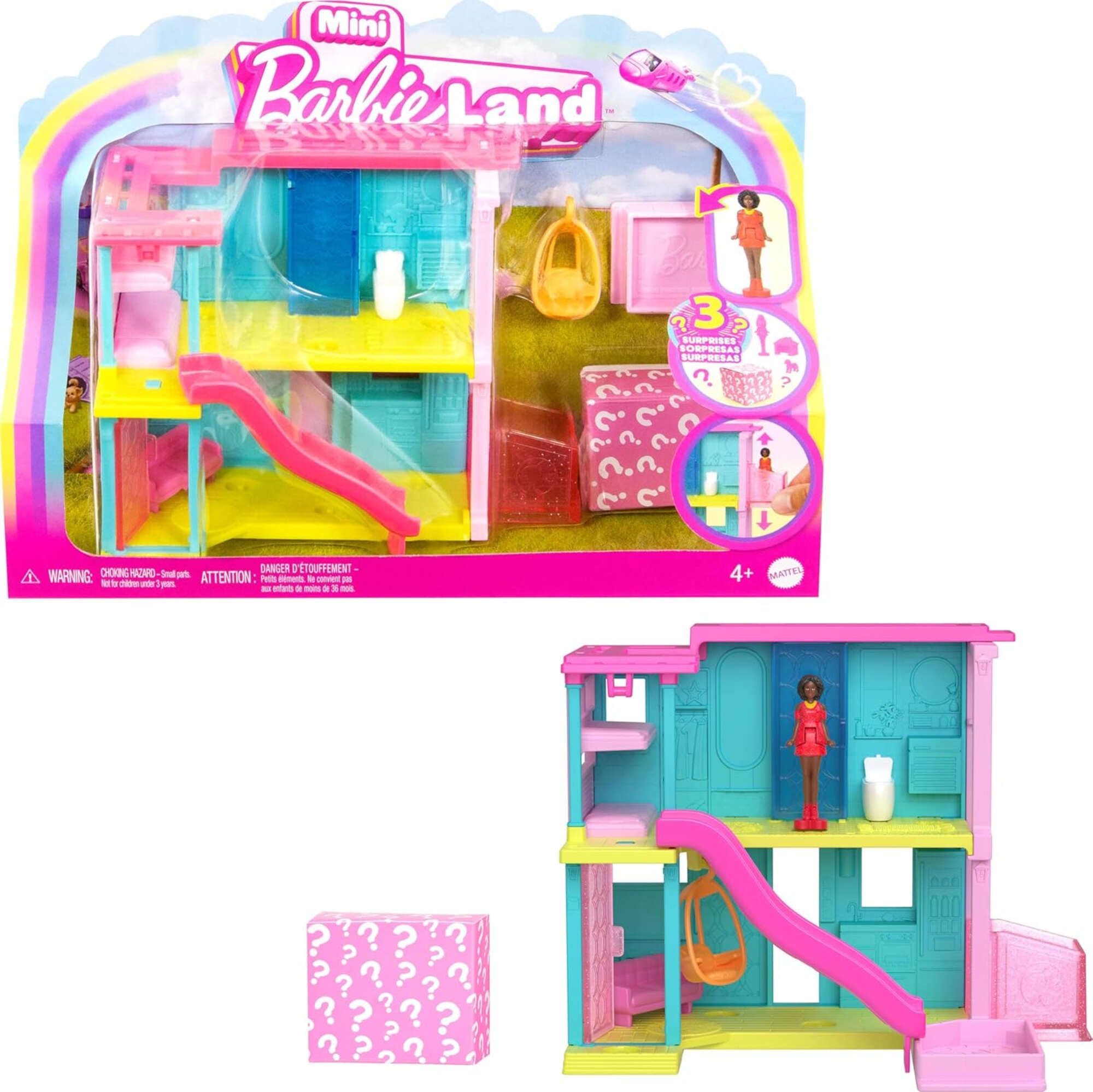 Barbie Mini BarbieLand Set: Mini-Traumhaus für Puppen + Mini-Puppe und Zubehör HYF46