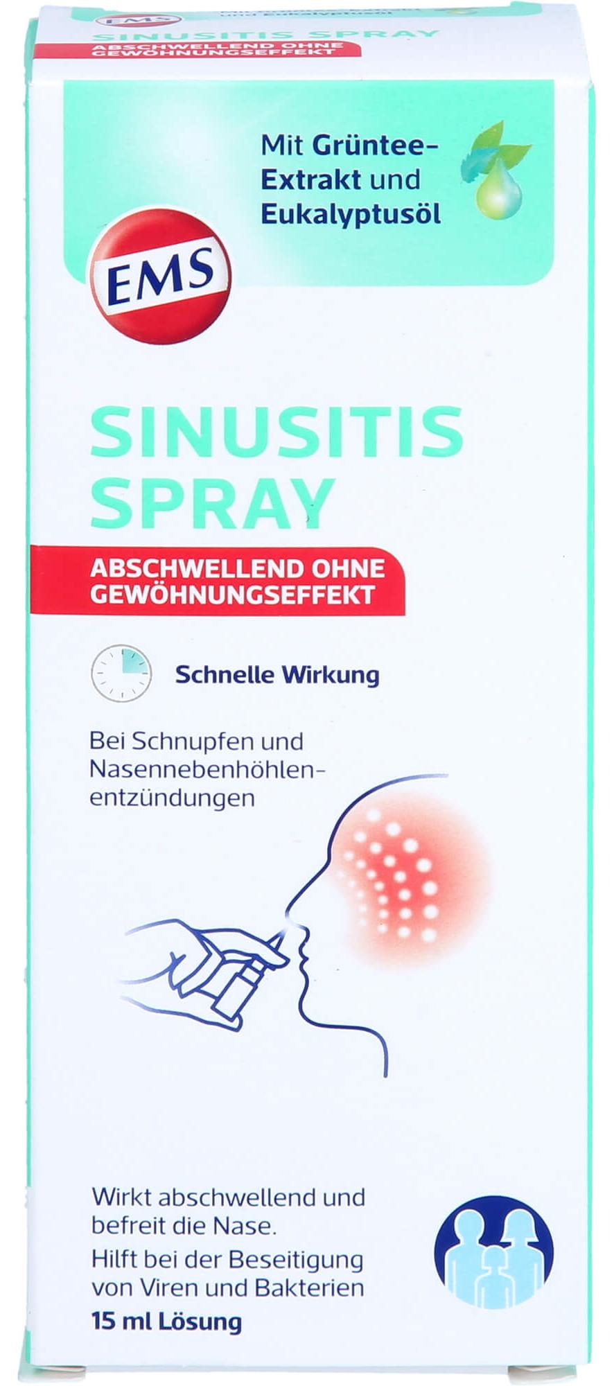 Siemens Emser Sinusitis Spray mit Eukalyptusöl, Nasenspray, Kinder, 12 Jahr(e), Linderung bei Nebenhöhlenverstopfung, Sinus headache relief, 1 Stück(e), 15 ml 12341309