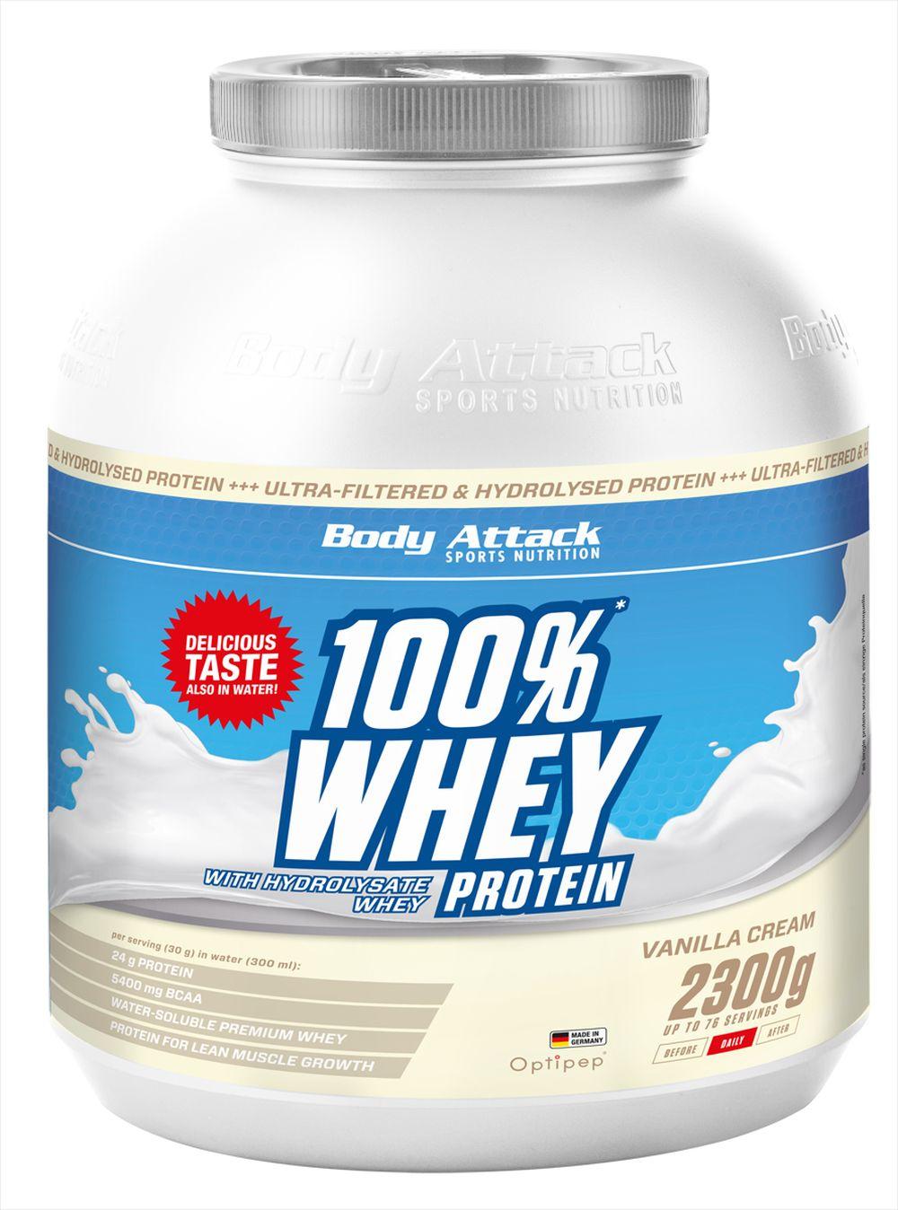Body Attack Sports Nutrition Body Attack 100 % Whey Protein – 2,3 kg Vanilla