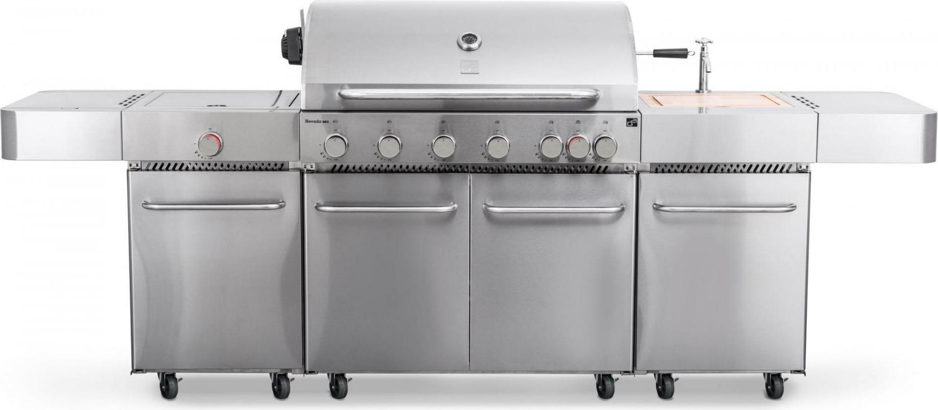 G21 Nevada BBQ Kitchen Premium Line Gasgrill, 8 Brenner + Druckminderventil GA-BBQNVD