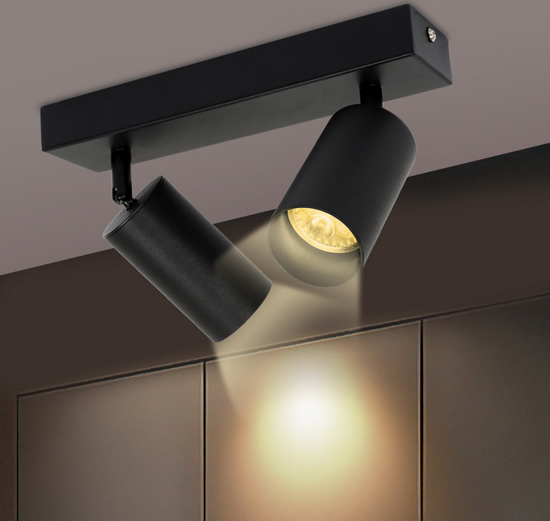 Jopassy LED Spotleuchte schwenkbar Wandleuchte Deckenleuchte für Küche Wohnzimmer, Esszimmer Einzelkopfstrahler 2x GU10 Fassung RL-HG7375-1-OTn