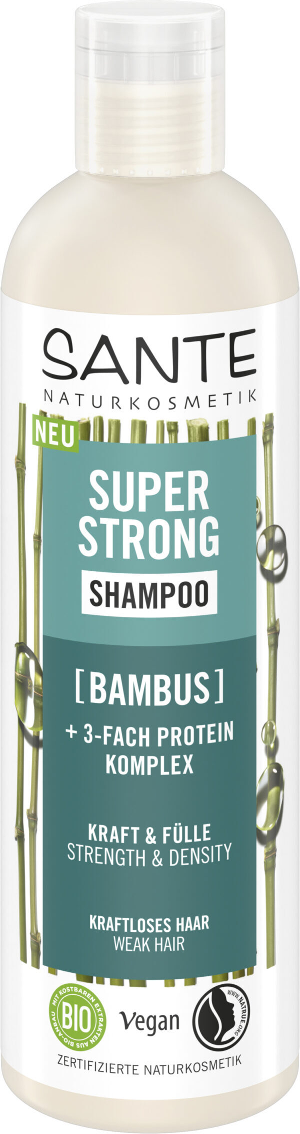 POSILŇUJÚCI ŠAMPÓN PRE SLABOBÉ A ŽIARNE VLASY BAMBUS A EKO PROTEÍNOVÝ KOMPLEX 250 ml - SANTE