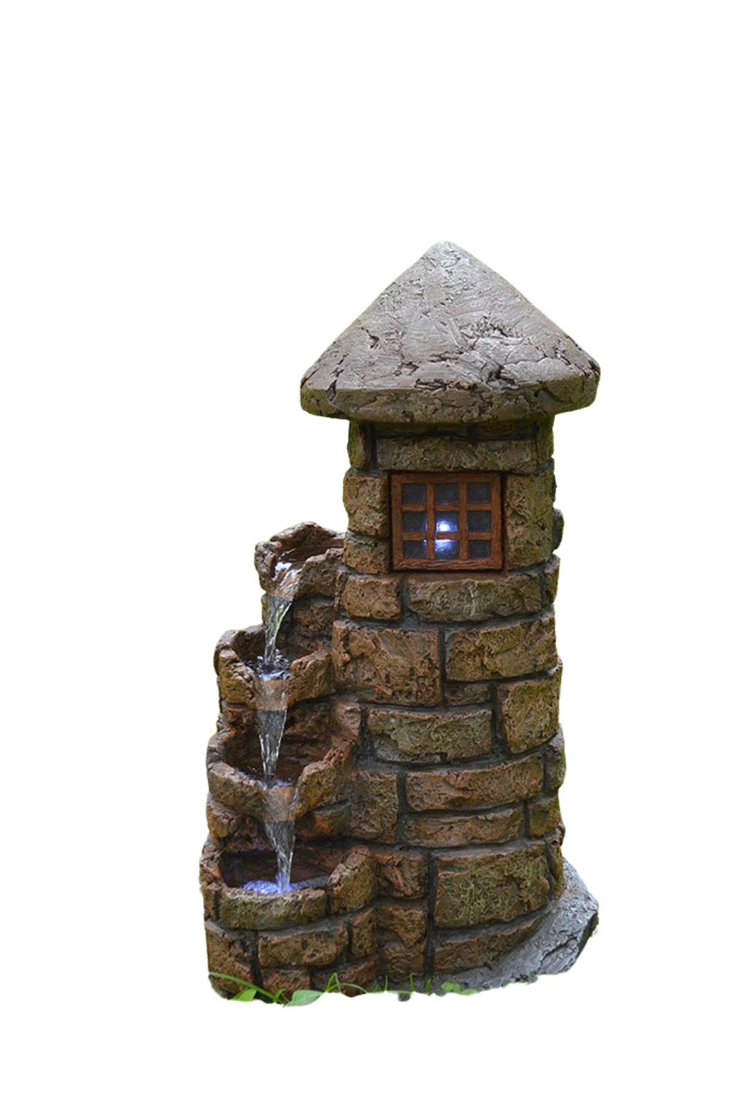 Gravidus LED Gartenbrunnen Springbrunnen Dekobrunnen Garten Stein-Optik g-11146