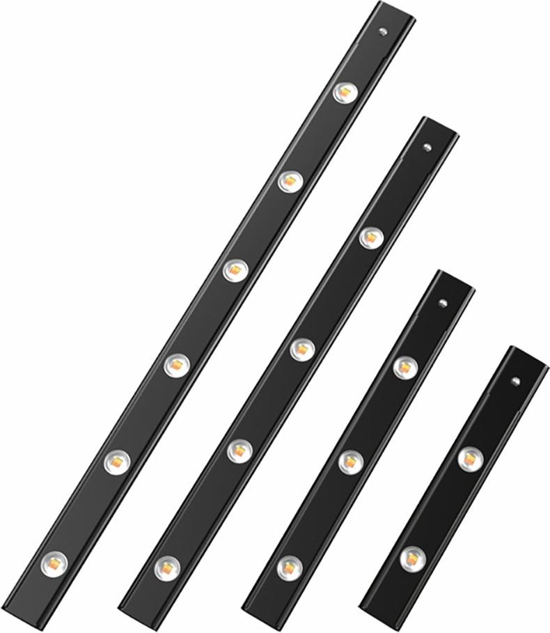 INF Magnetische LED Leuchte mit Bewegungsmelder - Aufladbare Schrankbeleuchtung Schwarz 30 cm 403008