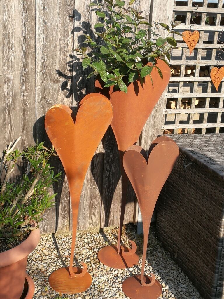 Dewoga Edelrost Herz hoch, zum Bepflanzen Herz hoch - 110 cm