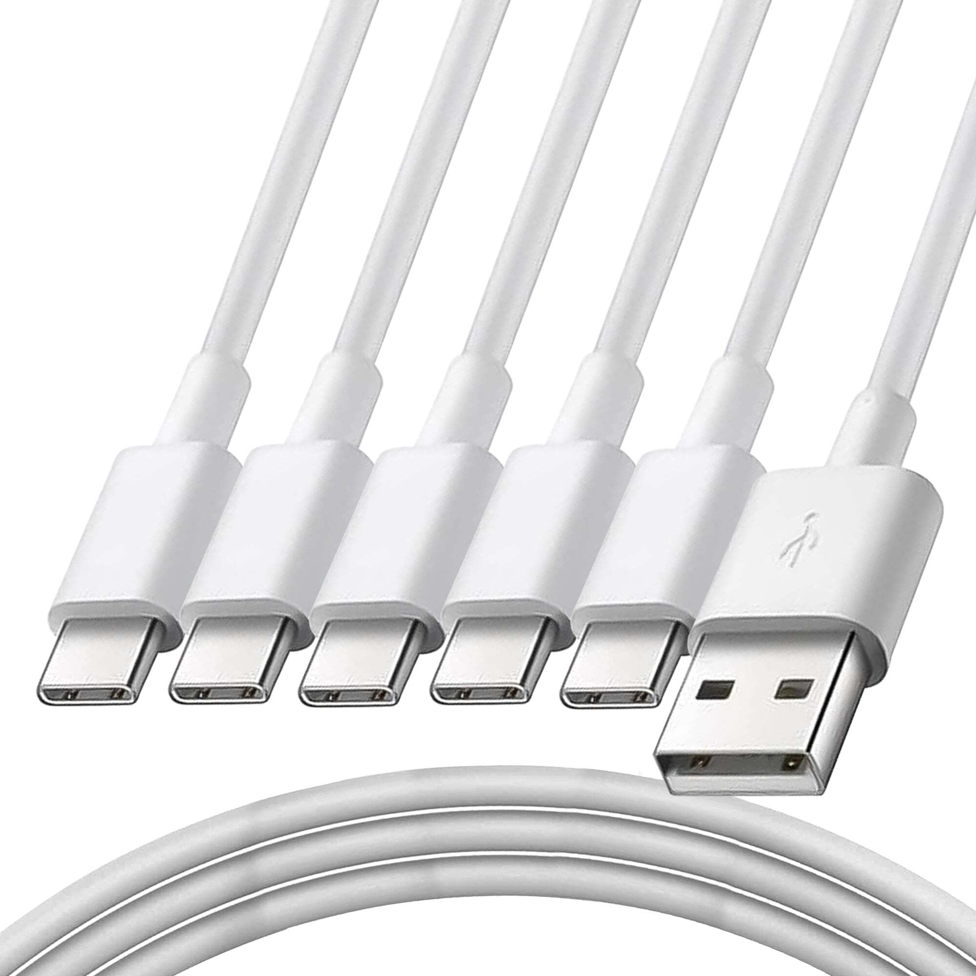 3x Lightning nabíjacie káble pre iPhone, iPad a iPod – Typ- C 2 Meter / 5 Pack