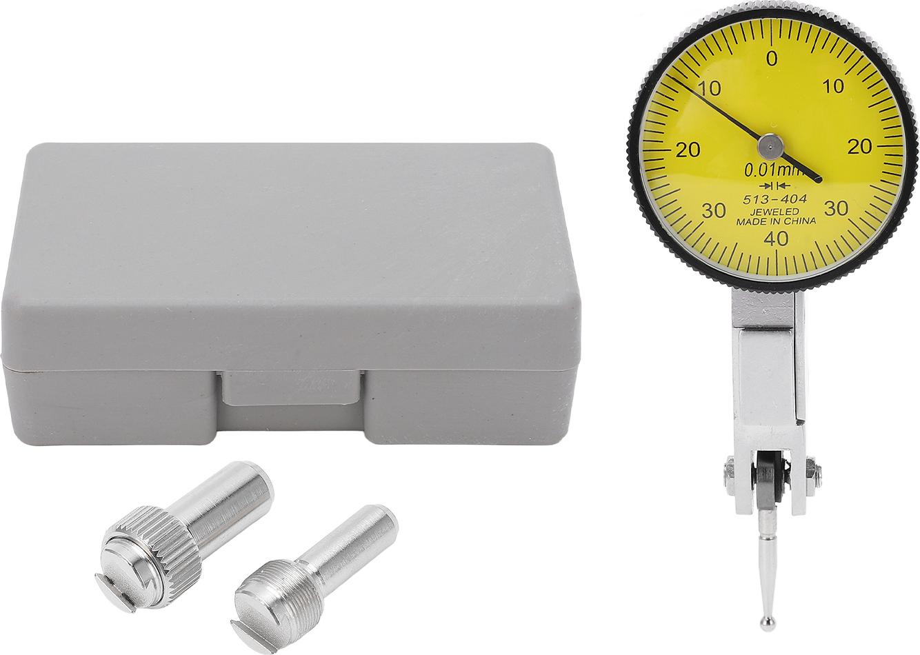 TWO TREES Messuhr 0 mm 40 mm 0 mm Messbereich 0,01 mm Genauigkeit Präzise gelbe Messuhr