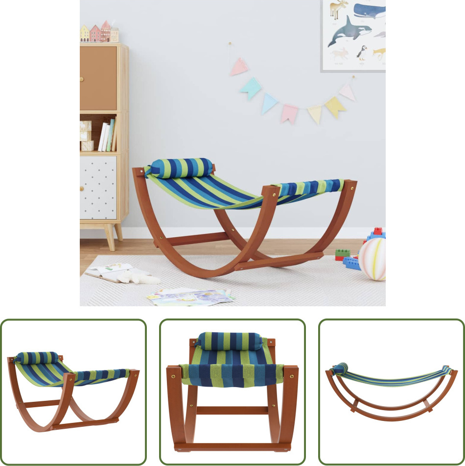 The Living Store Hojdacia hojdačka pre deti Modrá a zelená látka
