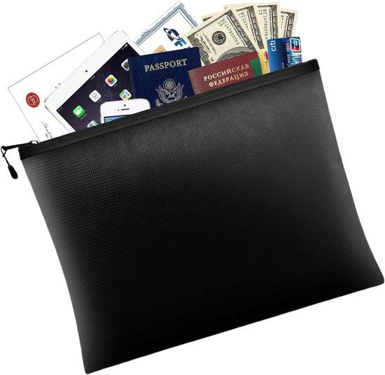 OEM Feuerfeste Geldbörse - Feuerfeste und wasserdichte Geldtasche mit Schnalle - Für Bargeld - 34*24 cm - Bewahren Sie wichtige Dokumente, Schmuck, Reisepass, Bargeld, wertvolle Gegenstände sicher auf - Perfekte Feuerfeste Aufbewahrungsbox - Schwarz 2026