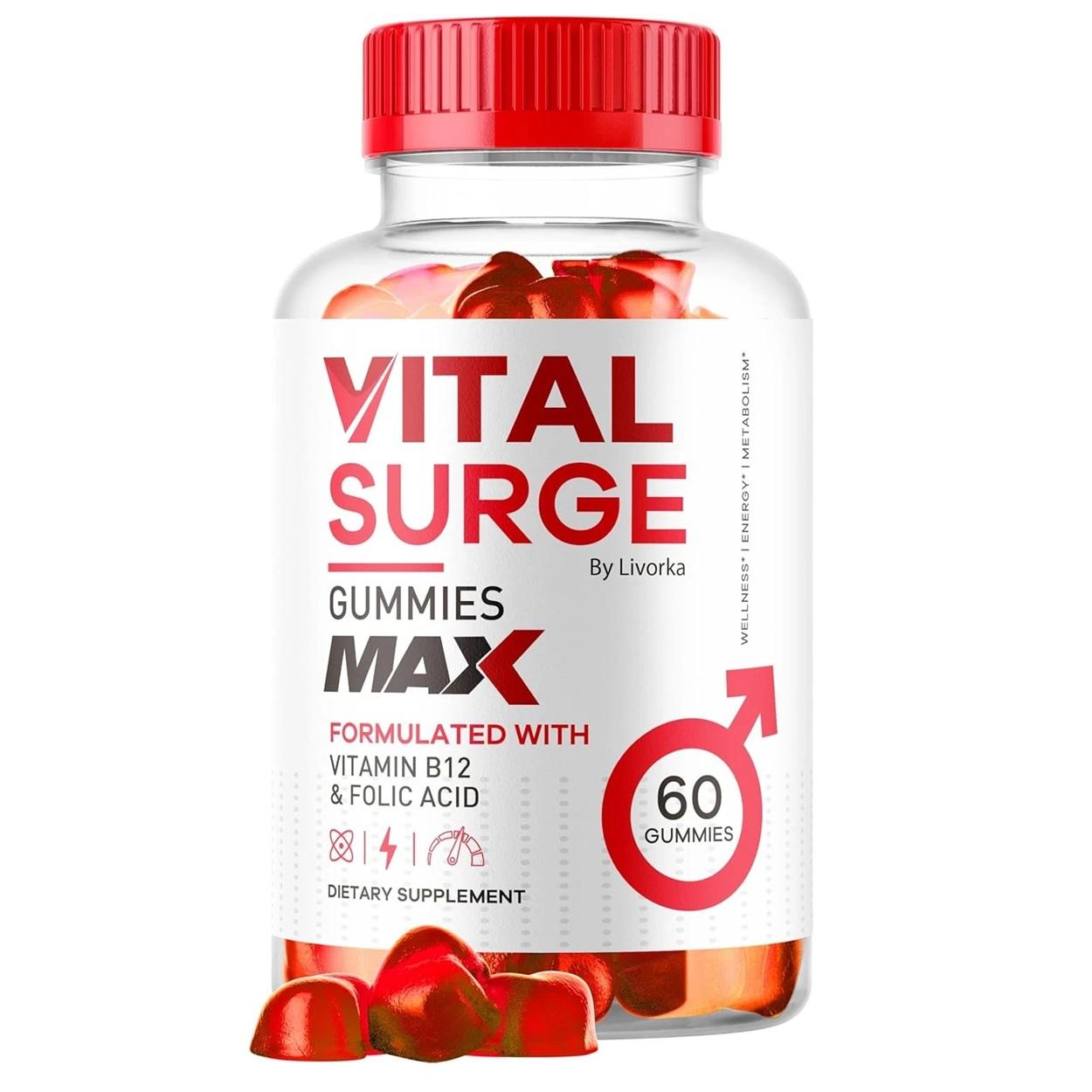 Livorka Vital Surge Gummies for Men (60 Stücke) Nahrungsergänzungsmittel, Männer, Ausdauer, Muskeln, Libido, Männergesundheit, Sexualgesundheit