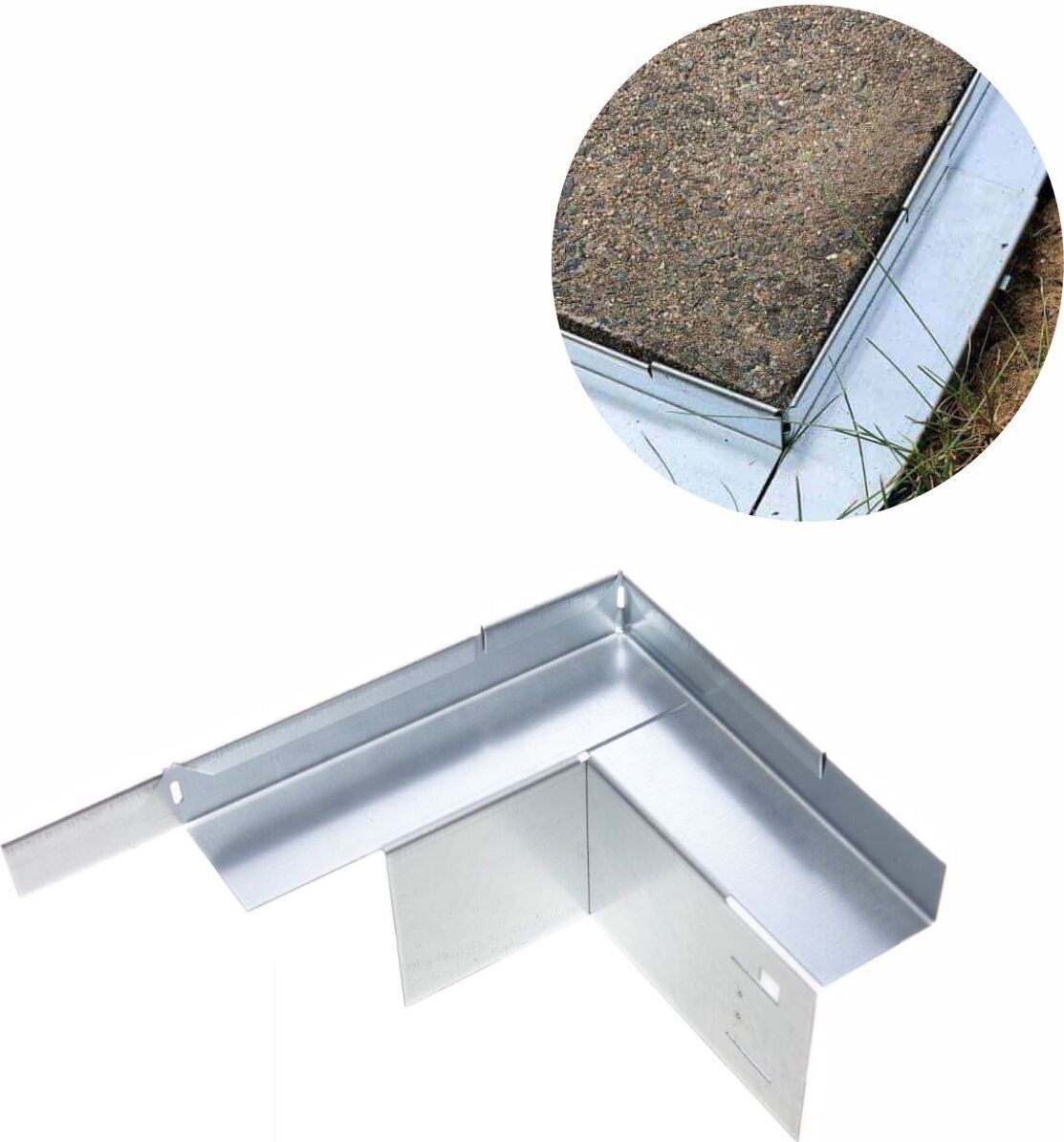 Green-Split Ecke Innen für Rasenkante mit Radlauf 9,5 cm | Rasenkanten | | Mahkante | Rasenmähkante, Color:ohne Farbe Ec-In-Rad-9