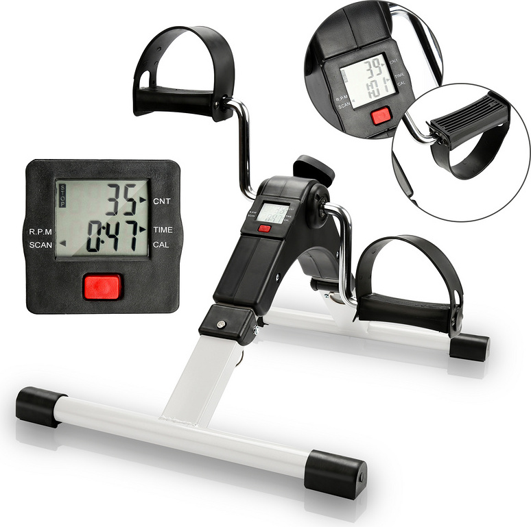 Jiubiaz Mini cvičebný bicykel Skladací cvičebný tréner Arm Trainer Bike Cardio LCD