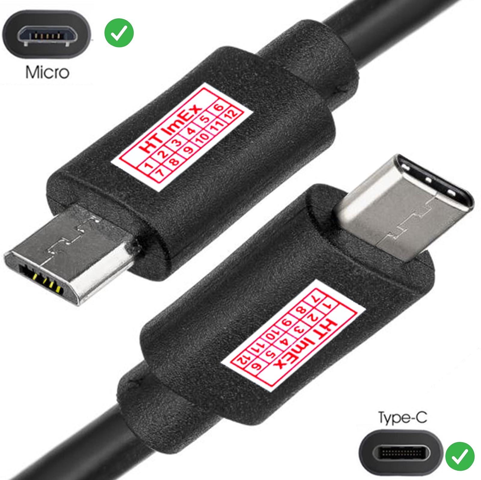 HT ImEx Typ C-Stecker auf Micro-USB-Stecker Sync-Ladung OTG-Ladung USB-C-Kabel Kabel