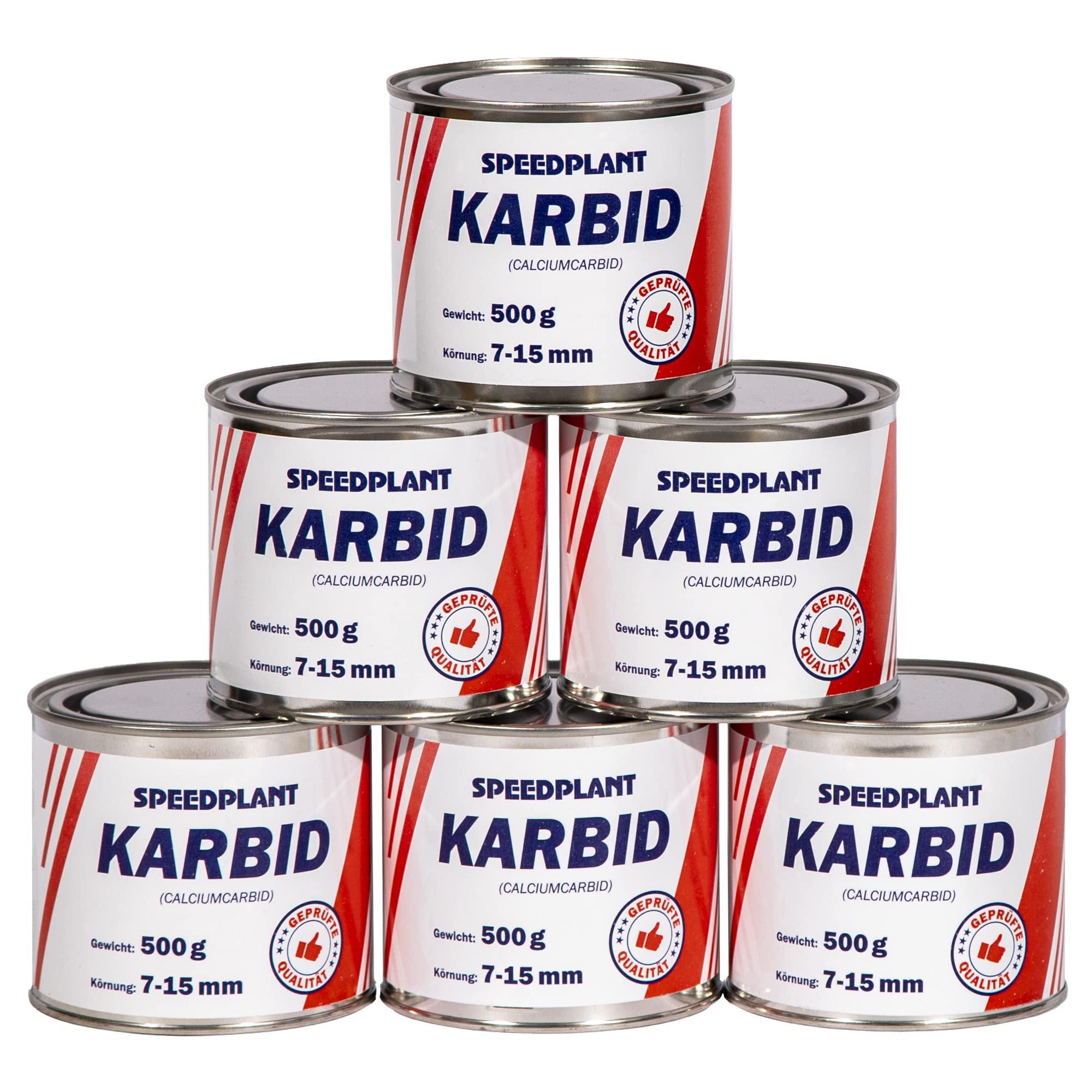 Speedplant Karbid 3 kg (6x 500g) - Carbid Kabit Kabitt karbitt Karbit Karbid kleine Körnung 7-15mm - 6 Dosen