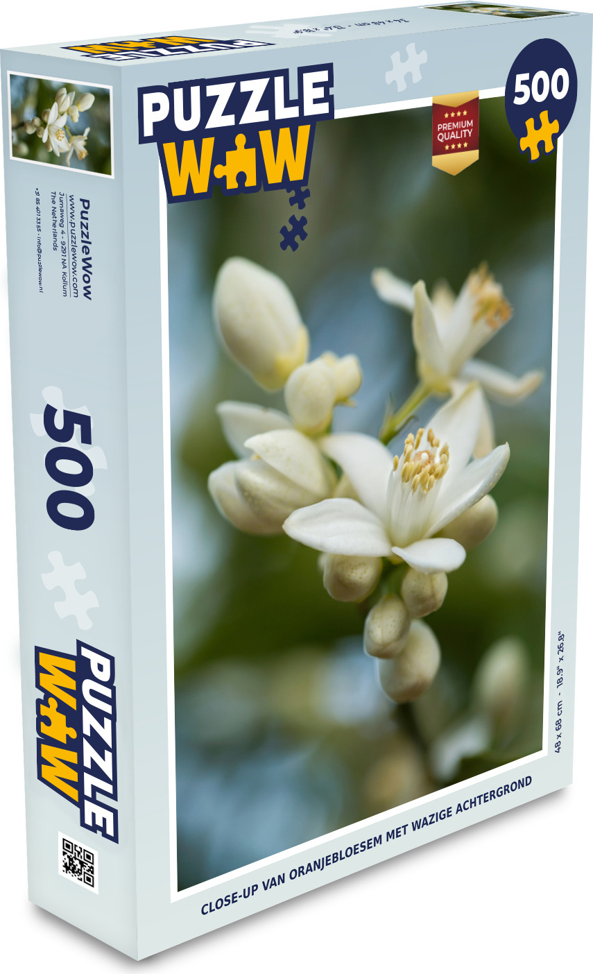 MuchoWow® Puzzle 500 Teile Nahaufnahme einer Orangenblüte mit unscharfem Hintergrund - Denken - Spiel - Toy 137|51130445