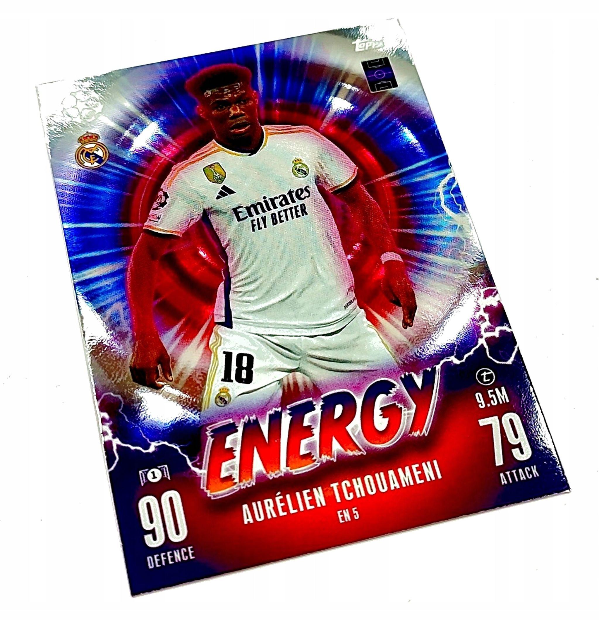 Hasbro Match Attax 2023/24 Tcg Card. En 5 Aurelien Tchouameni / Energy