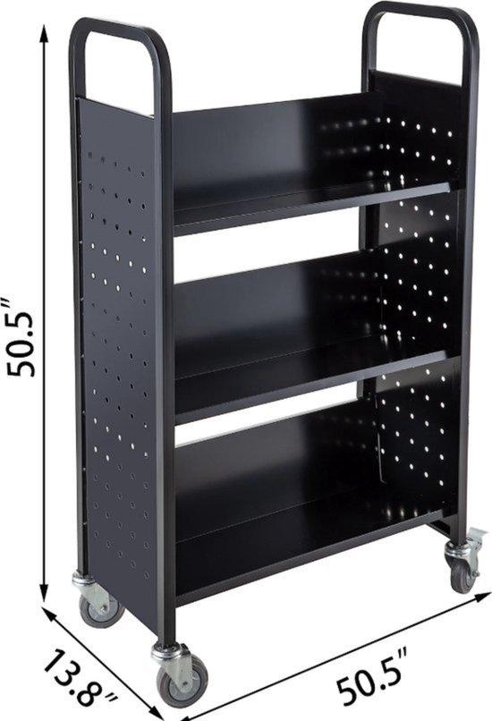 OEM Buchregal - 128,2x35x128,2cm - Bücherwagen - Holz 2026